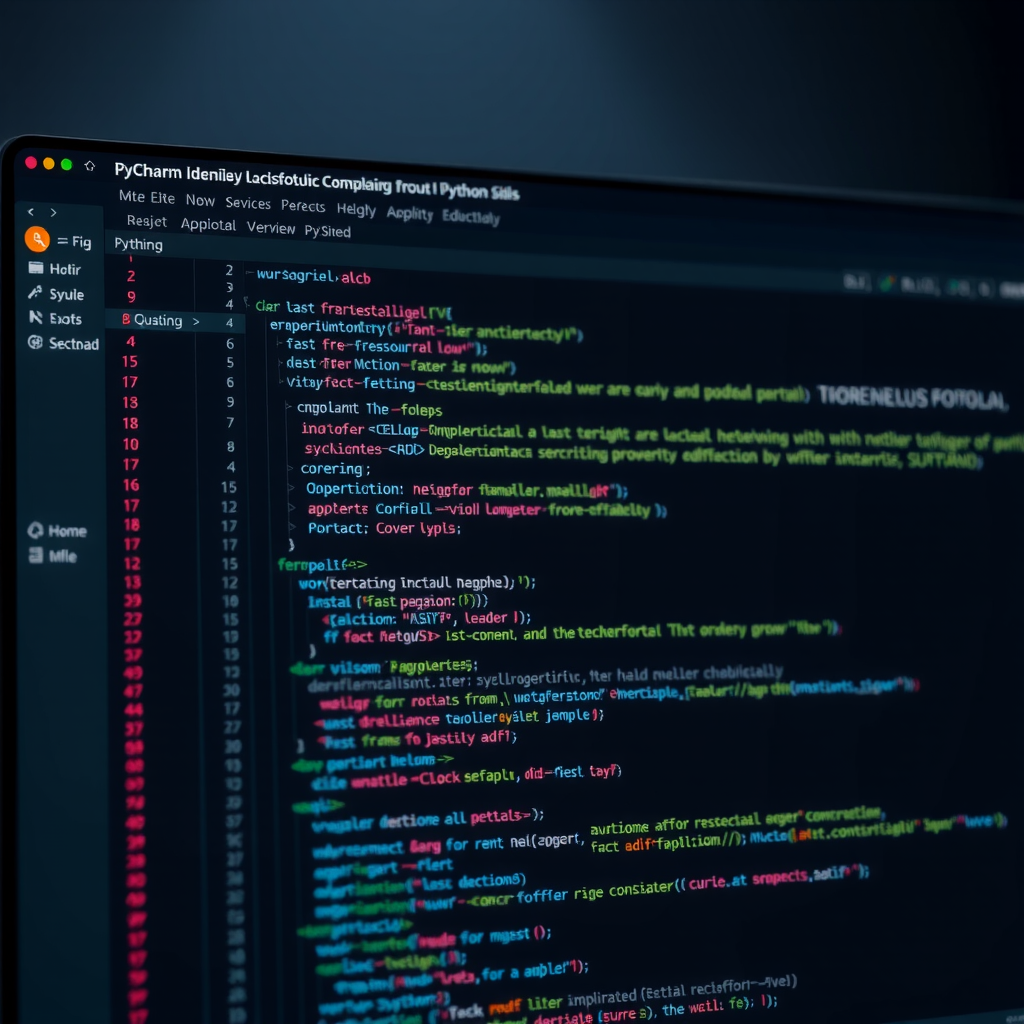 PyCharm IDE interface showing intelligent code completion, syntax highlighting, and debugging tools in action with Python code editor displaying modern development workflow